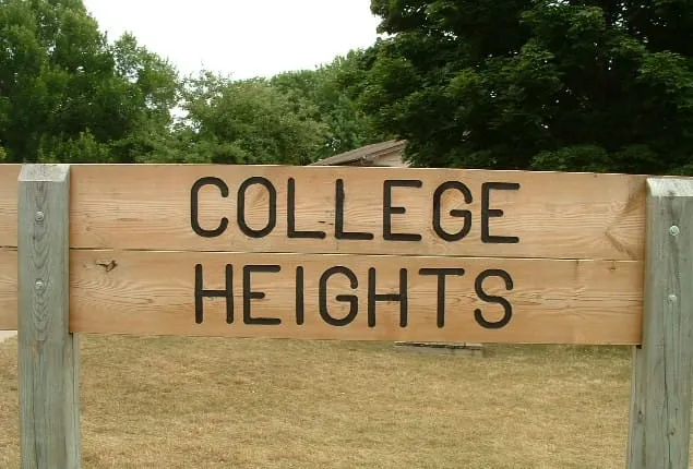 Ground-level view of College Heights Park