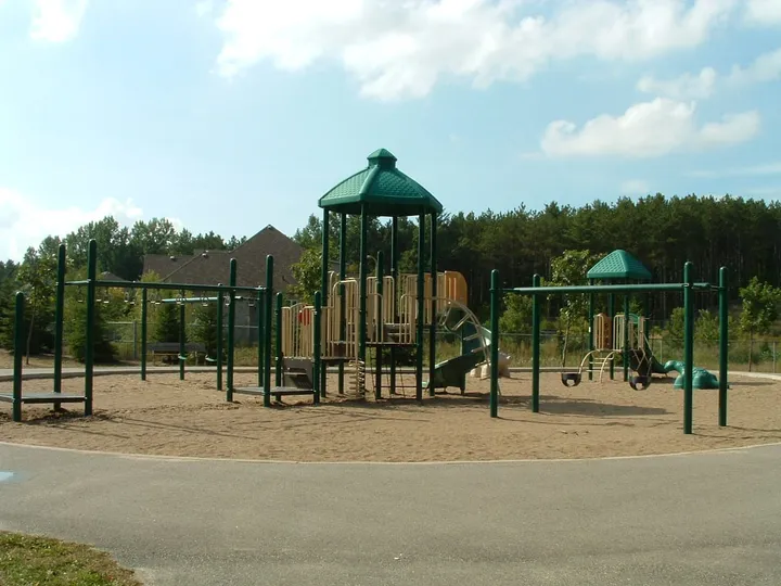 Ground-level view of Cumming Park