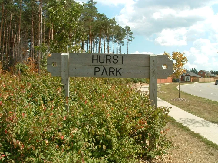 Ground-level view of Hurst Park
