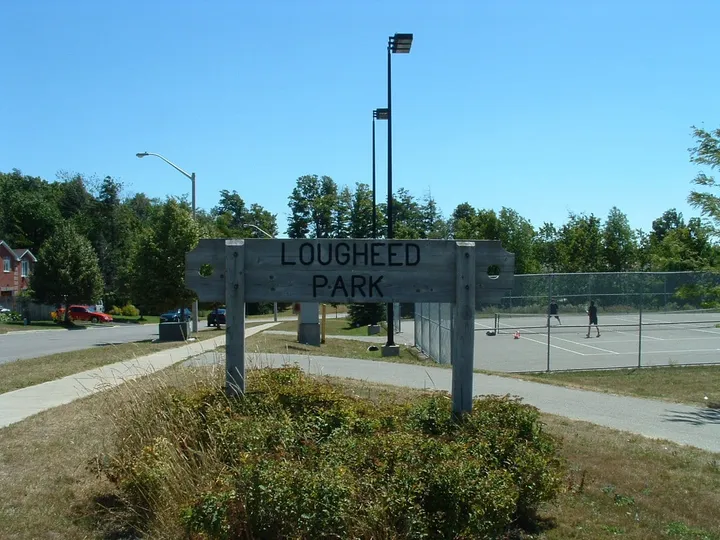 Ground-level view of Lougheed Park